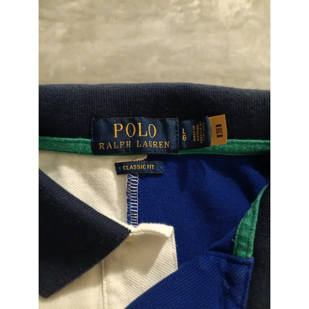 Polo Ralph Lauren Big Pony Colorblock Polo Shirt Mens Large Classic Fit